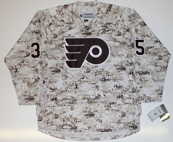 SERGEI BOBROVSKY PHILADELPHIA FLYERS REEBOK CAMO JERSEY  