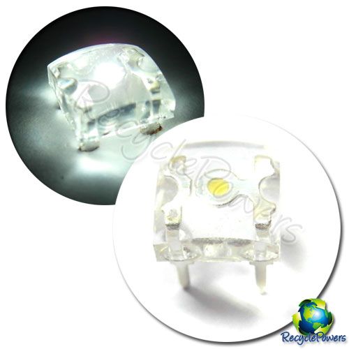 100 pcs White Flat Top Piranha Led 15000mcd Super Flux  