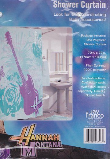 Hannah Montana GUITAR Disney Miley Cyrus Shower Curtain  