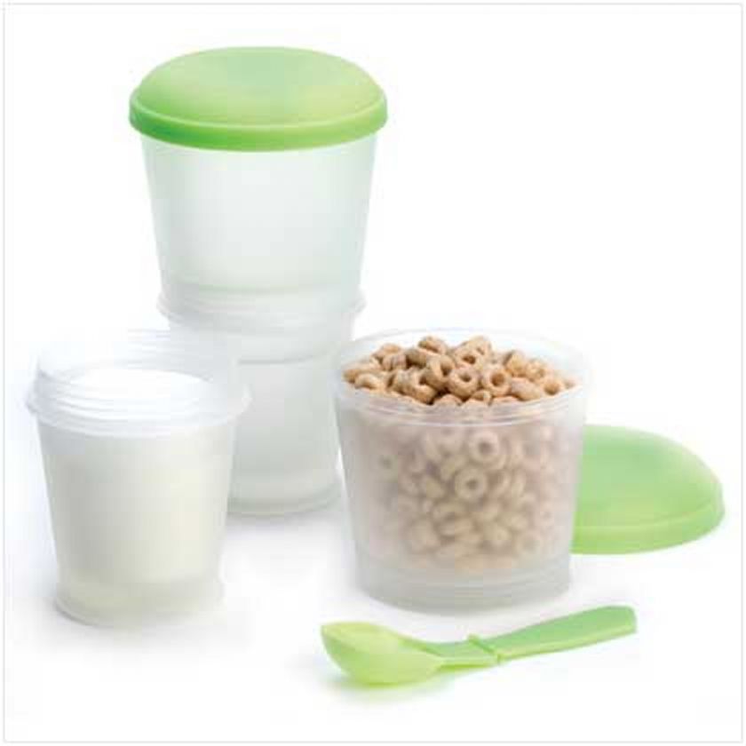 Cereal to Go Plastic Food Containers Dual Chambered Food Containers 9 