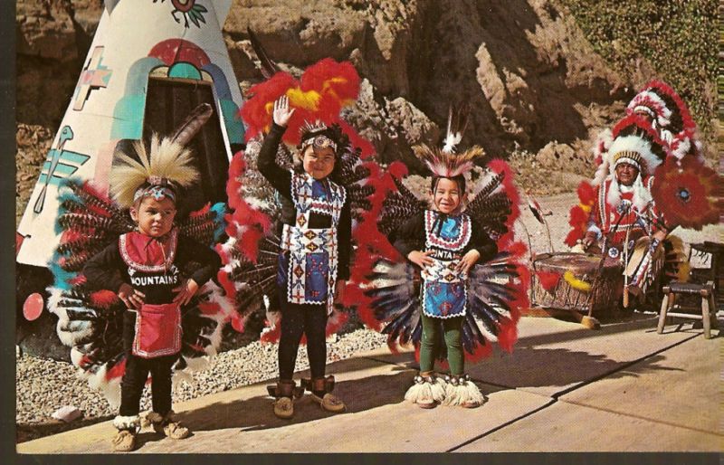 Cherokee Indian Children Native American Postcard N Car  