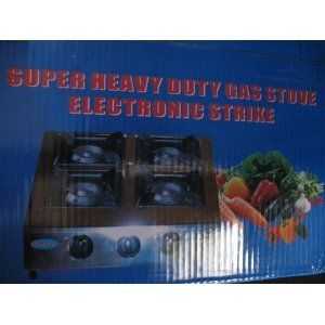   Heavy Duty Gas Portable 4 Burner Stove Electronic Strike for Cooking