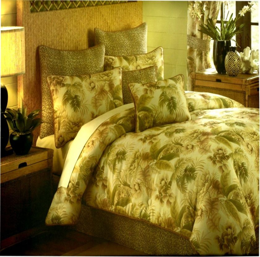 CROSCILL *FANDANGO* COMFORTER SET KING JAGUAR *TROPIC  