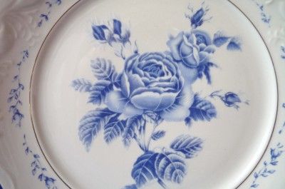 Gibson Blue Rose White Salad Dessert Plate China Disc  