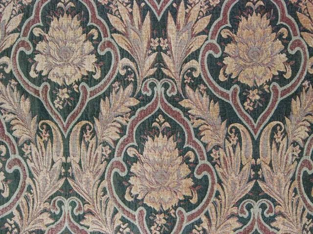   Gold Red Damask SOFT Washed Chenille Drapery Upholstery Fabric  