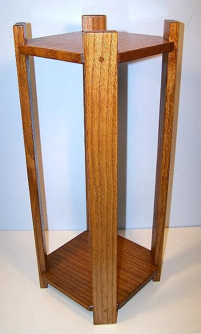 arts crafts mission lamp table plant stand quarter sawn tiger oak 