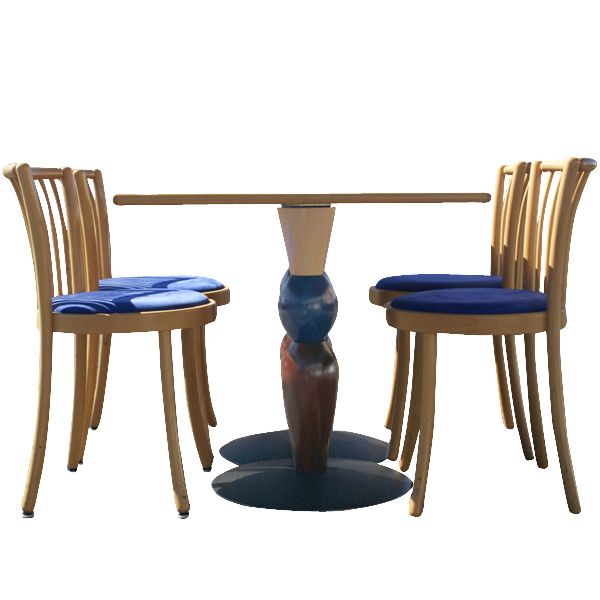 Montina Italian Post Modern Dining Table Chairs Memphis  