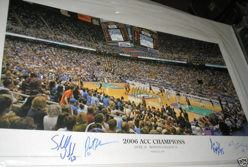 JJ REDICK Team Signed 2006 ACC Champs Duke Poster Auto  