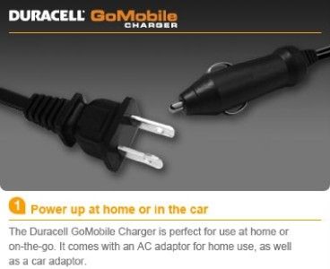 Duracell Go Mobile Charger, Includes car adapter and 2 AA & AAA 