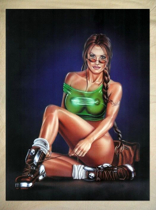 A267 Pin up girl high beams glasses cool boots POSTER  