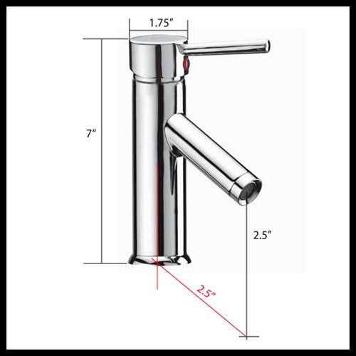   Lavatory Short Bathroom Sink Faucet Polished Chrome Finish Single Hole