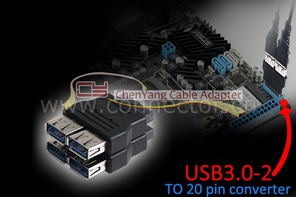 New USB technology Standard USB 3.0 A female to 20pin Adapter