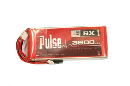 PULSE 2S 7.4V 3600mAh LIPO RECEIVER PACK SPEKTRUM JR FUTABA  