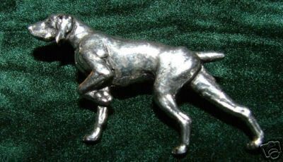 Pewter German Shorthaired Pointer Gundog Brooch Pin  