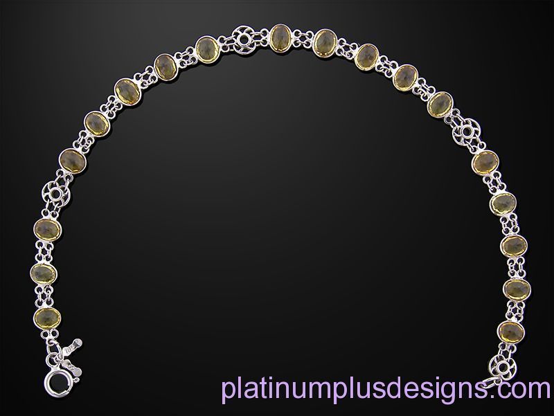 YELLOW SAPPHIRE 18K WHITE GOLD BRACELET  