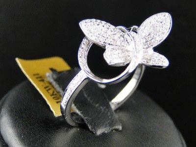 10K GOLD LADIES BUTTERFLY FASHION DESIGNER DIAMOND RING  