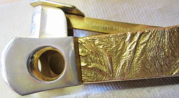 ANTIQUE ENGLISH 9K GOLD CIGAR CUTTER DREIZACK SOLINGEN  