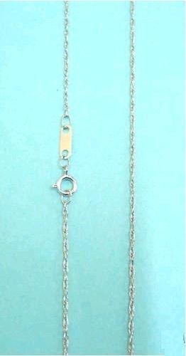 14K Solid White Gold Rope Chain With A Spring Ring Clasp.