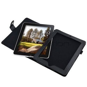 12 ACCESSORY Black Leather CASE+2 Headsets FOR iPad 1  