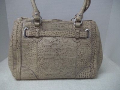 New Judith Ripka Catherine Croco Leather Satchel In Sand  