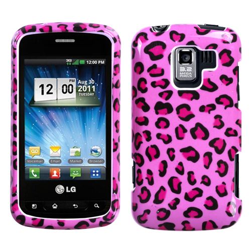 LG ENLIGHTEN VS700 OPTIMUS Q SLIDER HARD SHELL CASE LEOPARD PINK 