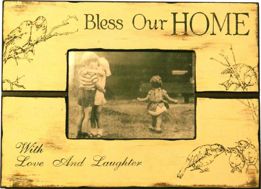 BLESS OUR HOME LOVE LAUGHTER Photo Frame 5x7 Picture  