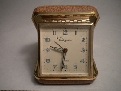 VINTAGE INGRAHAM LUMINOUS TRAVEL ALARM CLOCK NICE  