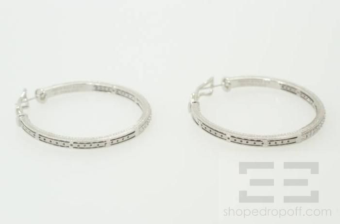 Judith Ripka Sterling Silver Diamonique Hoop Earrings  