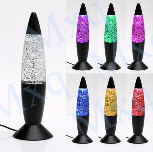 New Multi Color ROCKET LAVA LAMP USB LED Light Xmas gift Black  