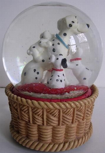  Dalmation Dog Pups Musical Bone Snow Globe  