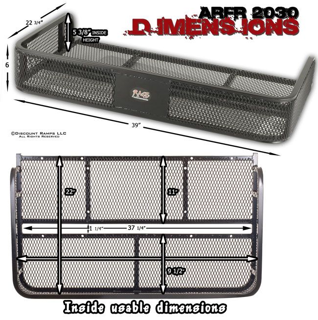 NEW ATV REAR STORAGE BASKET STEEL CARGO CARRIER RACK (ARFR 2030 