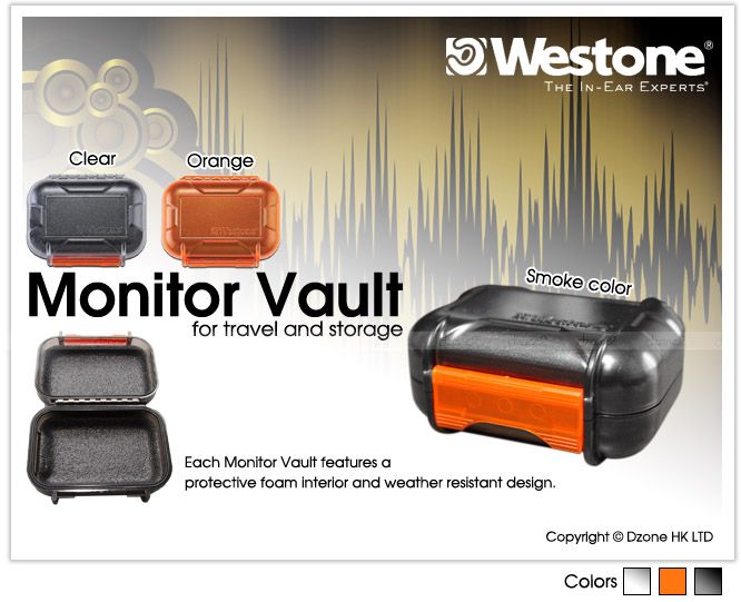 Westone Monitor Vault For Travel and Storage UM1 UM2 UM3 UM4 In Ear 