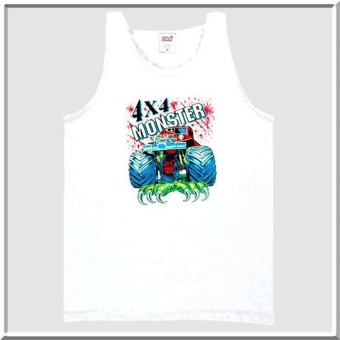 4X4 Red Monster Truck Vintage Body Tank Top MENS S   2X  