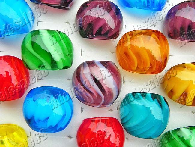 new wholesale 24pcs mix colour murano glass rings free  