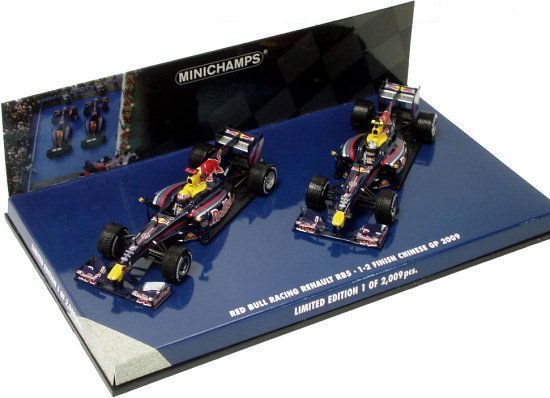 MINICHAMPS 1/43 2009 RED BULL RACING F1 TEAM RB5 CHINA 1 2 FINISH 