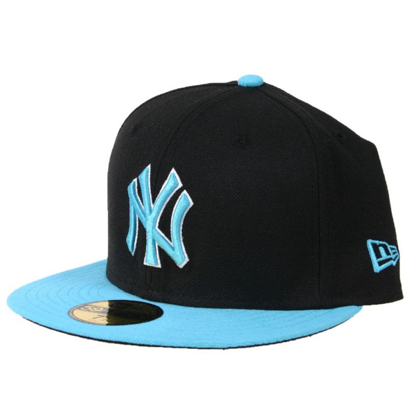 New Era Caps NY Yankees Black Vice Blue Logo 2 Tone  