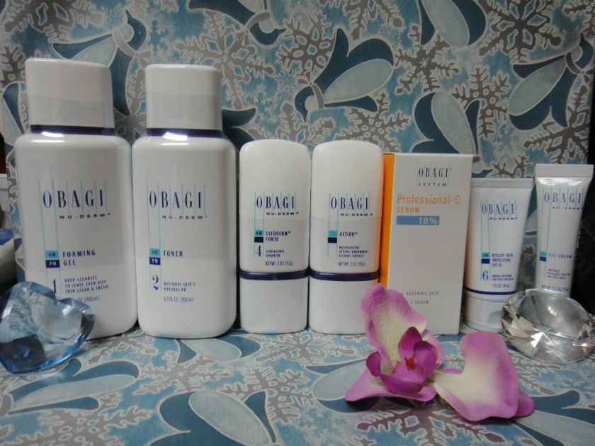 Obagi Nu Derm Set F Gel, toner, exfoderm, SPF, action, eye cream, c 