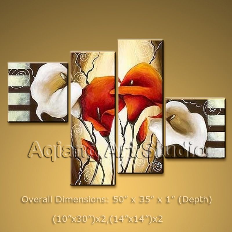 Abstract Modern Oil Painting Contemporary Canvas Wall Art Cala Lily 