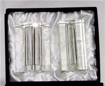 SIGNIFICANT SOLID CRYSTAL GLASS SALT & PEPPER SHAKERS Designer Signed 