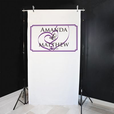 Personalized Wedding Hearts Photo Booth Backdrop  