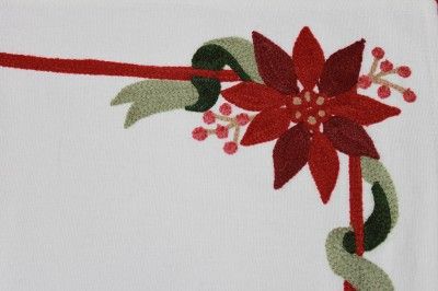   SONOMA POINSETTIA CREWEL PLACEMATS & NAPKINS SET   8PC  