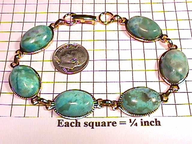 Beautiful Chrysocolla Semi Precious Stone Bracelet  