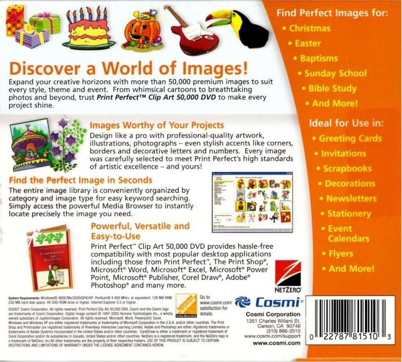 Brand New Computer PC Software Program PRINT PERFECT CLIPART 50,000 