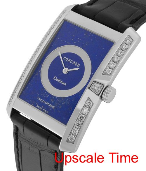 Concord Delirim 18K White Gold Case Blue and Silvered Dial on Black 