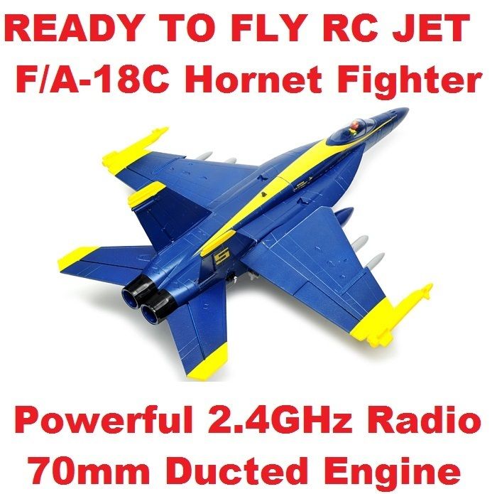 RC PLANE READY TO FLY F 16 BLUE ANGELS JET PLANE COMPLETE WITH RADIO 