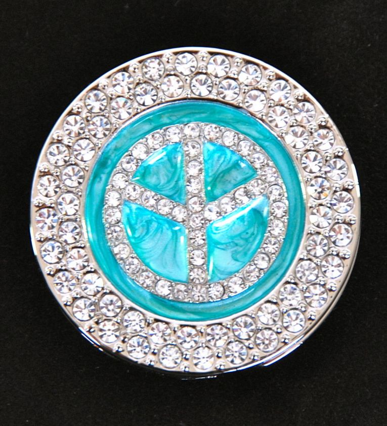 PEACE SIGN TURQUOISE   Rhinestone encrusted Purse Hook/Hanger  