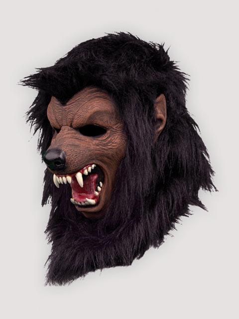 Specter Werewolf Halloween Costume Latex Fur Mask Scary Silver Black 