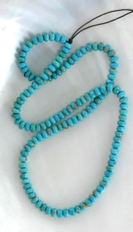 SLEEPING BEAUTY TURQUOISE 4 5mm RONDELLE BEADS  