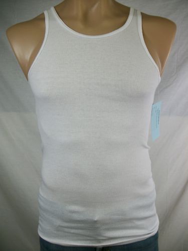 New Mens ALFANI White Ribbed Tank Undershirt XL 46 48  