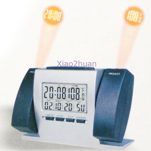 New Digital Temperature LCD Alarm Clock Dual Projector  